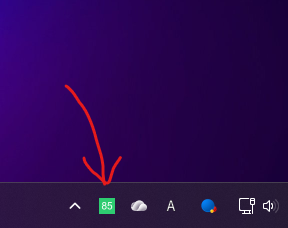 WindowsのタスクバーにAntigravityの残量が表示されている画面